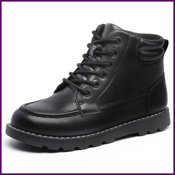 Kids Ankle Snow Boots Winter Casual Dress Shoes Side Zipper